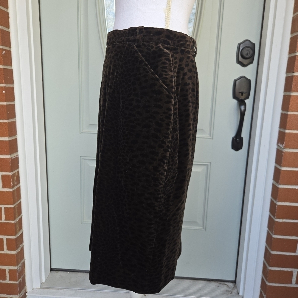 CH Vintage Catherina Hepfer Cheetah Print Velvet Skirt - Picture 4 of 8